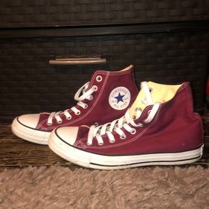 Maroon High-Top Converse